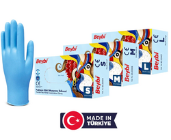 Beybi - Beybi Nitril Mavi Renk Pudrasız Muayene Eldiveni 100*1 Beybi - Beybi Nitril Mavi Renk Pudrasız Muayene Eldiveni 100*1
